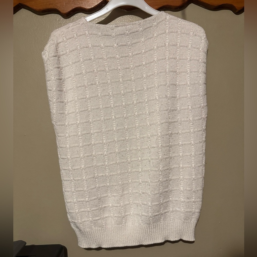 Sweater Bazaar Sweater Vest Women’s Small White Vintage Grandma - Picture 6 of 6